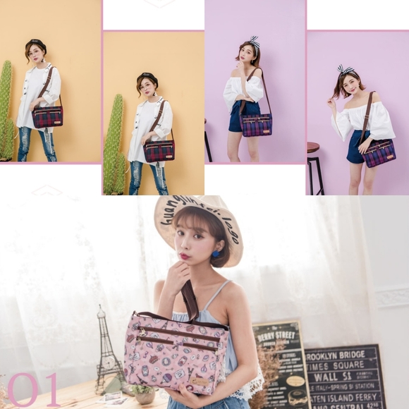 Waterproof Boba Frenchie Five Zipper Crossbody Shoulder Purse - Picture 4 of 9